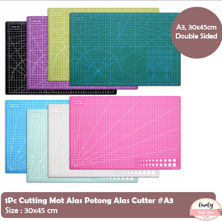 

[✑F34/] Cutting Mat A3 uk 30x45cm bolak balik, tebal 3mm, self healed Buruan Order Gan