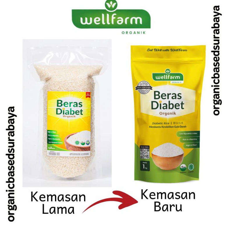 

[♔ L6@] Wellfarm Beras DIABET ORGANIK 1KG KEMASAN BARU Always