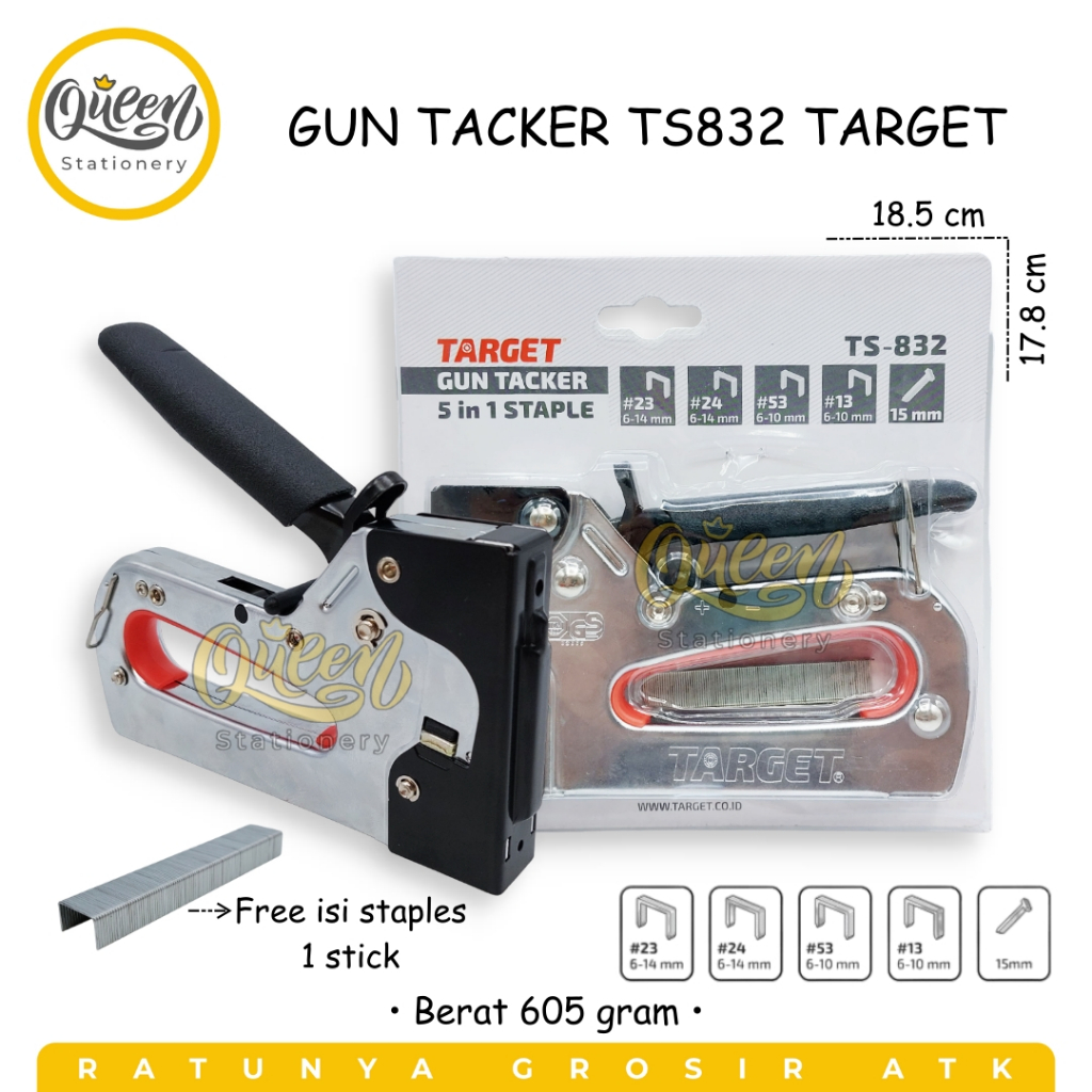 

1 PCS GUN TACKER TS832 TARGET STAPLER STAPLES TEMBAK
