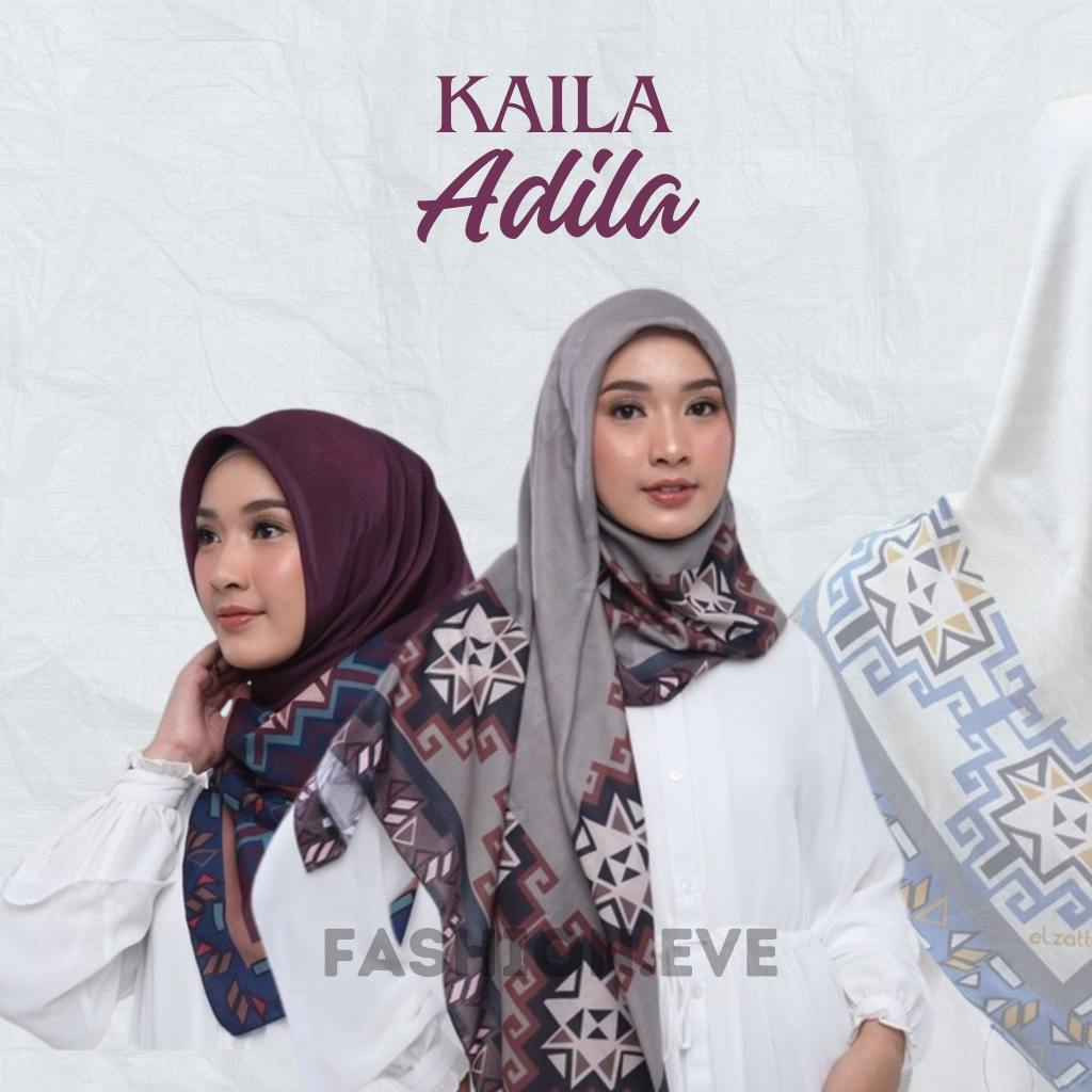 Elzatta Hijab Segi Empat Motif Bahan Voal Premium#EK