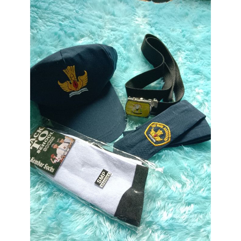 Atribut SMP Lengkap 1 set Topi Dasi Sabuk Kaos Kaki SMP MTs