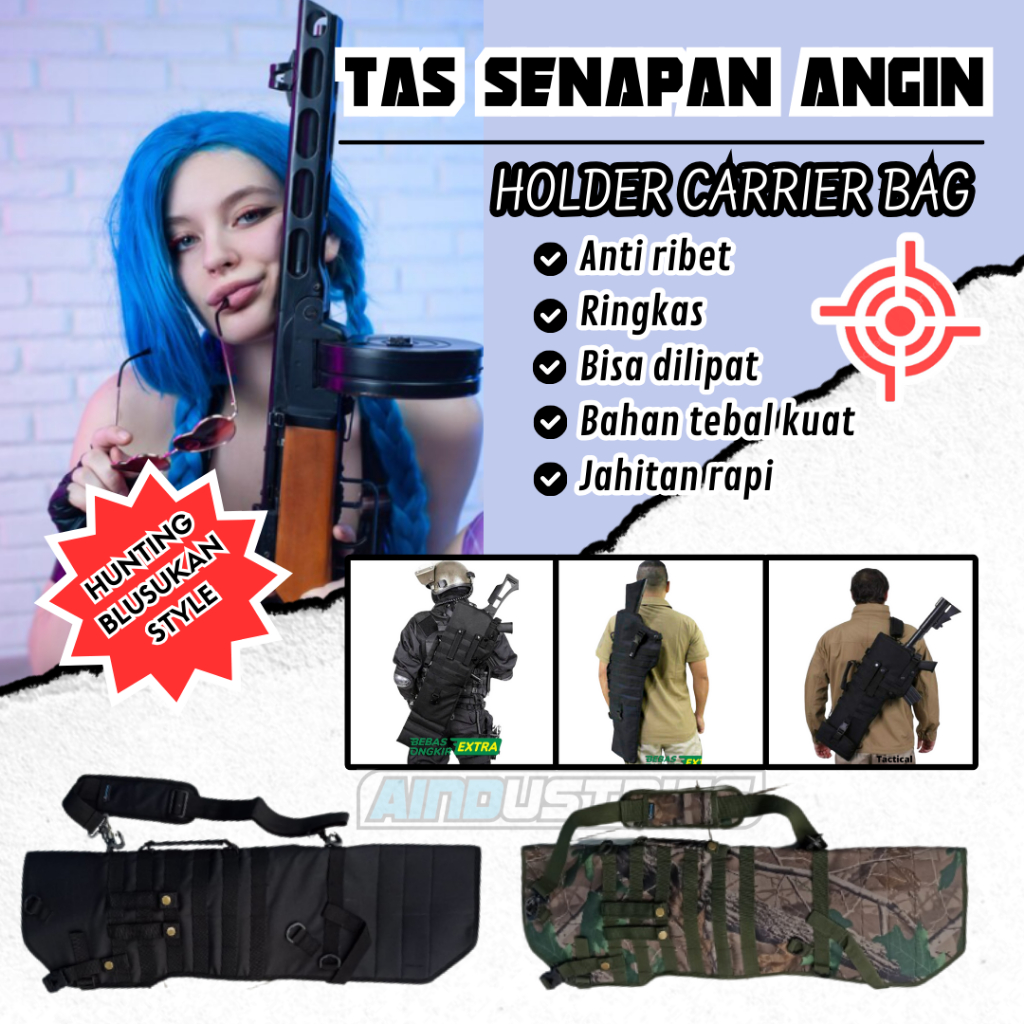 Tas UKLIK Camo Slempang Ringkas bisa dilipat Jahitan rapi Kuat Bahan tebal tali bahu empuk