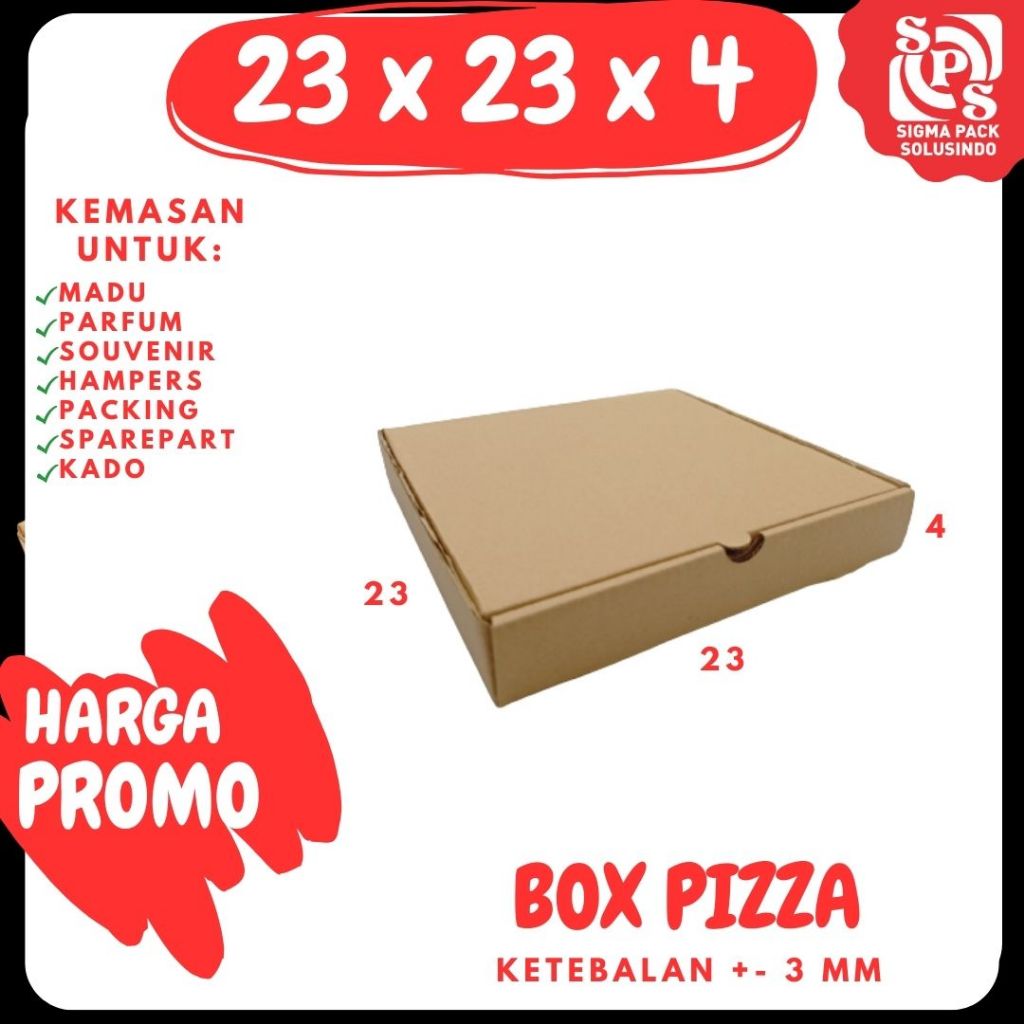

Box 23x23x4 LD /Kardus 23x23x4 /dus 23x23x4/Polos/Pizza/Hampers/Baju