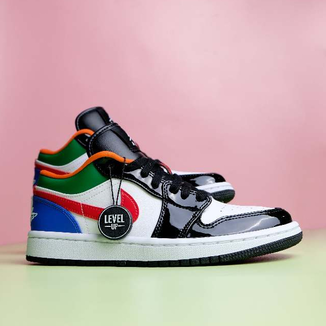 Air Jordan 1 Low Multicolor Black Toe (W) 100% Original