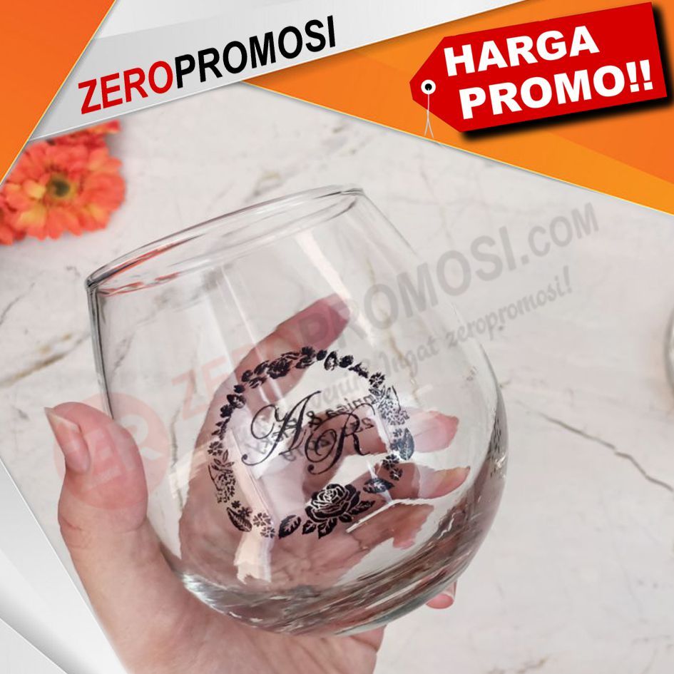 Souvenir Custom Gelas Kaca Bulat Bubble Ball Dessert Glass