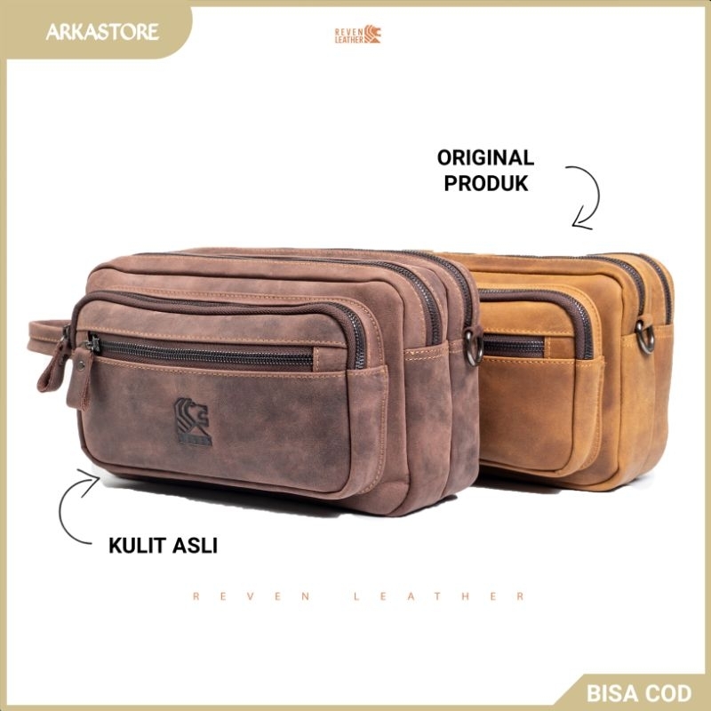 Tas Tangan Cowok Clutch Handbag Hand Bag Pegang Hanbag Pria Besar NAKULA Bahan Kulit Asli Original B