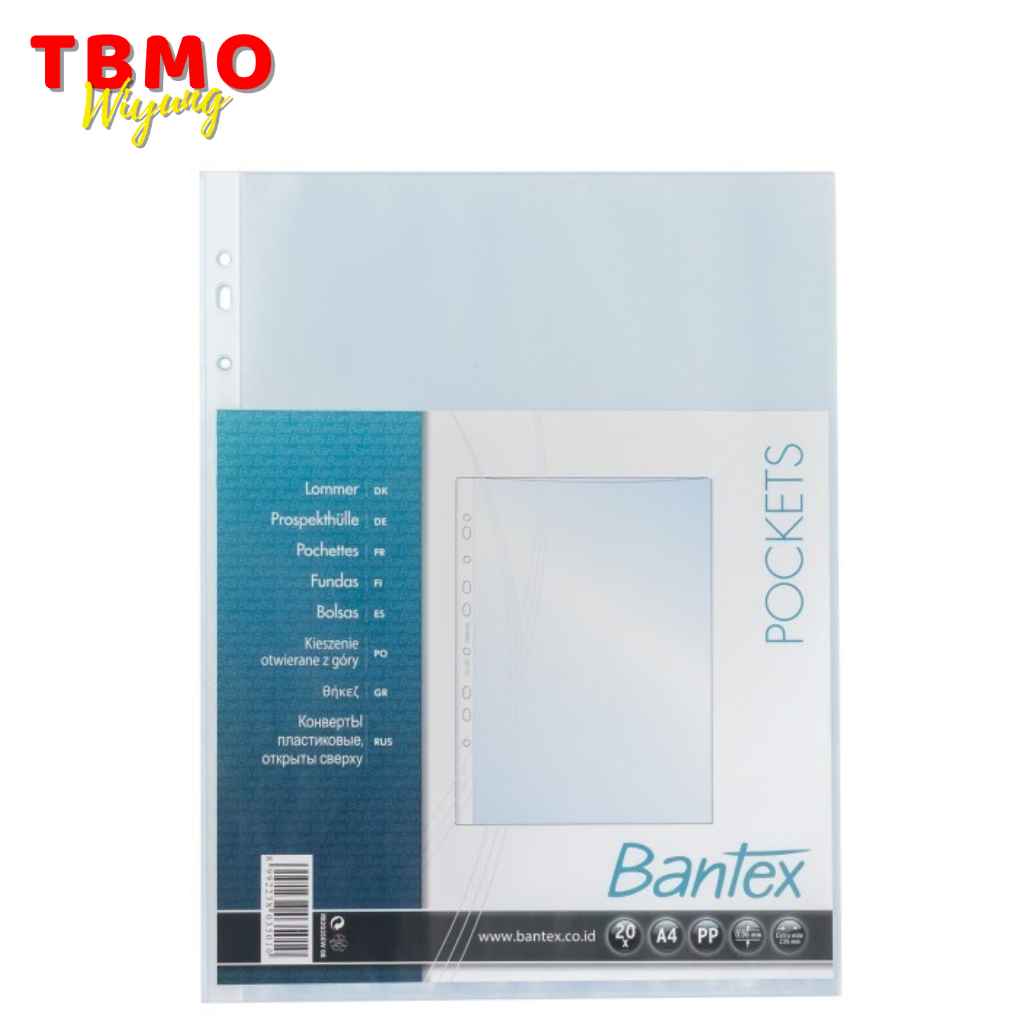 

TBMO Bantex Pocket Antiglare 20 Sheets 0.06mm thickness A4 8035 08