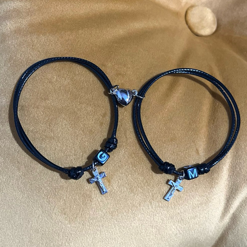 Gelang salib simple couple // Gelang magnet couple