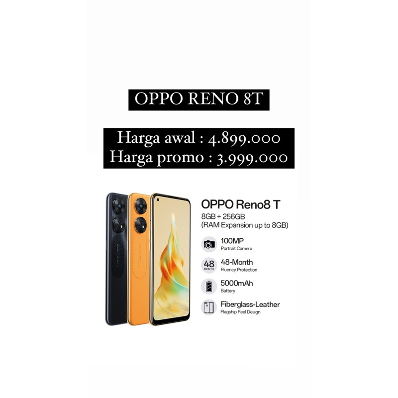 OPPO Reno8T SEGEL GARANSI FRESH