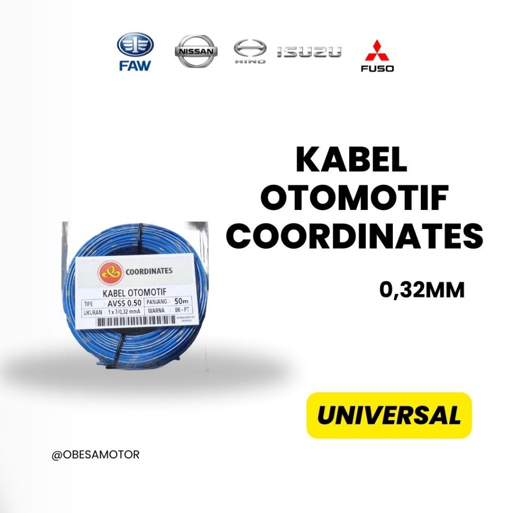 KABEL COORDINATE/KABEL OTOMOTIF/KABEL OTOMOTIF COORDINATES 1X7/0,32mmA