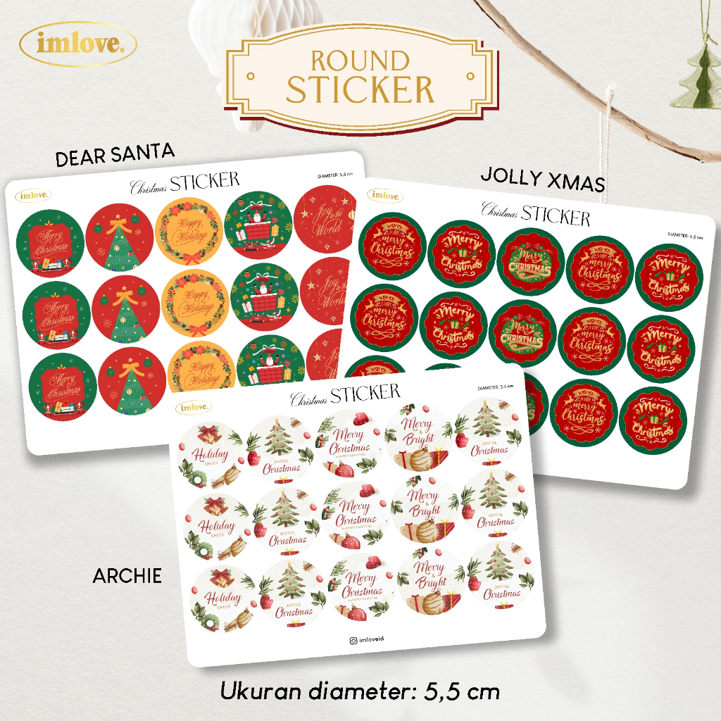 

Sticker Natal Christmas Stiker Toples Natal Label Kue Hampers
