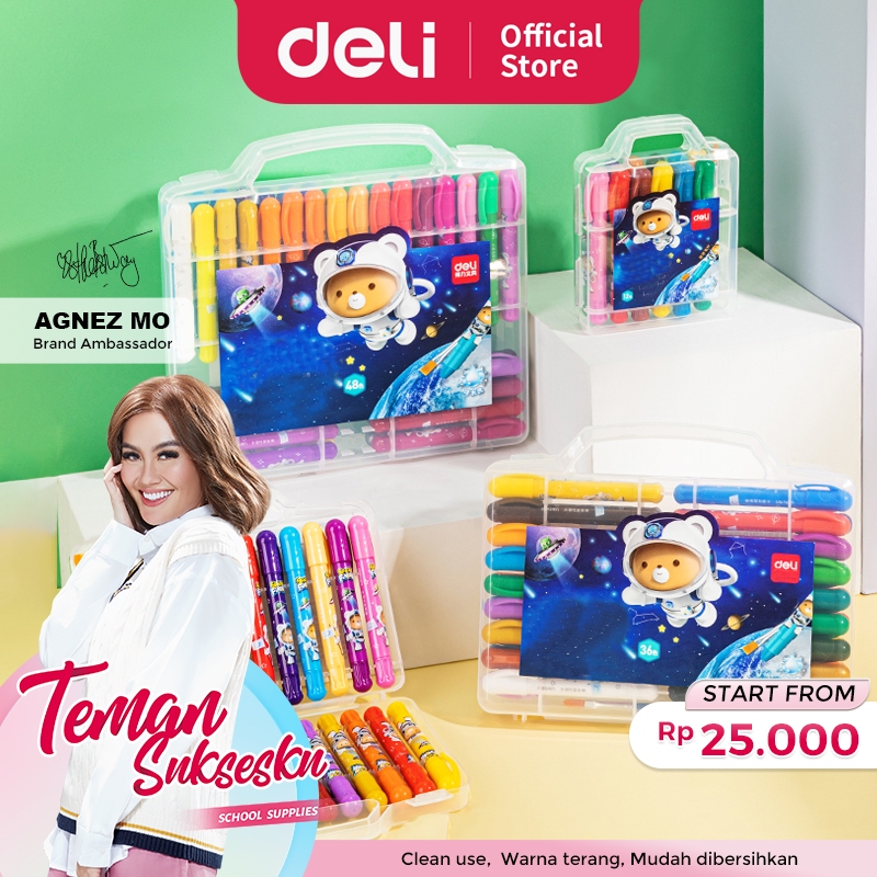 

Deli Krayon / Oil Pastel / Crayon Anti Kotor Free Kuas 72136