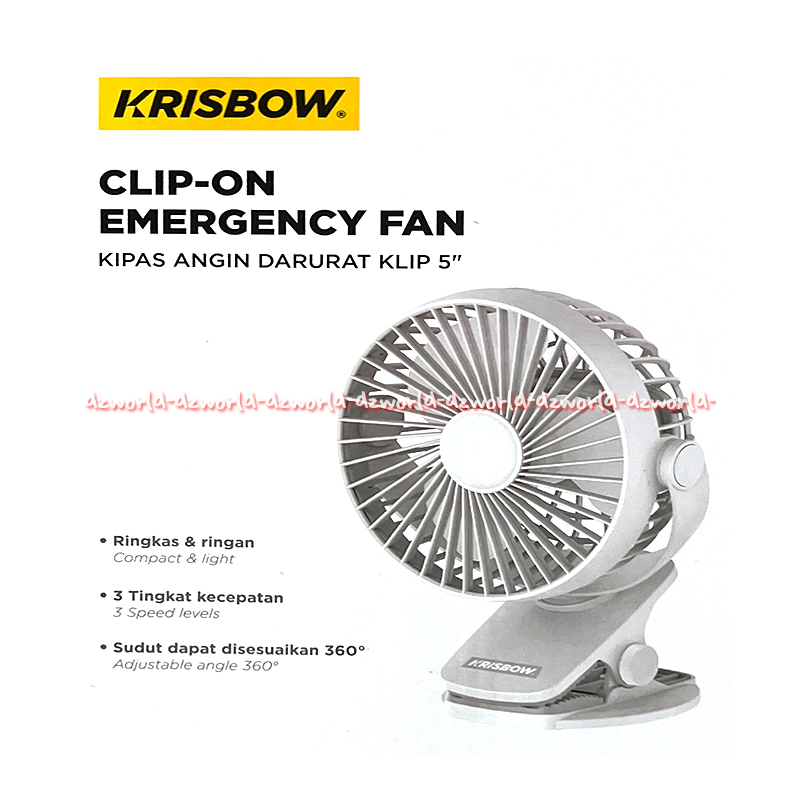 Krisbow Portable Mini Fan Clip 5inch Kipas Angin Meja Darurat Klip 5 inch Jepit Kecil Clip-On Emerge