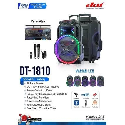 Speaker Koper DAT 1810 Portable Trolley Bluetooth Karaoke 18 Inch