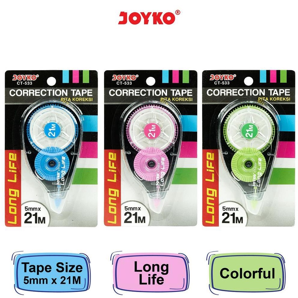 

Best Terl4ris Correction Tape Pita Koreksi Joyko CT-533 Recomended