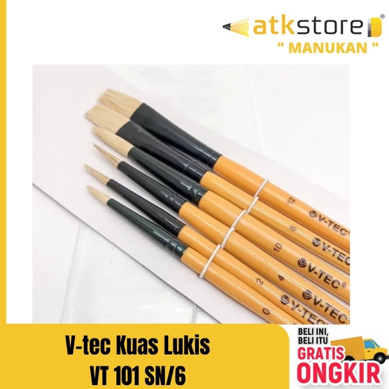 

Kuas lukis set isi 6 murah / V-tec Artist Brushes VT 101 SN/6