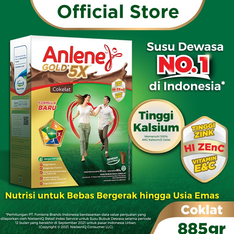 

[Produk KH60] Anlene Gold 5X Susu Bubuk Dewasa Cokelat 885g - Nutrisi Tinggi Kalsium Untuk Tulang, Sendi, dan Otot Seller