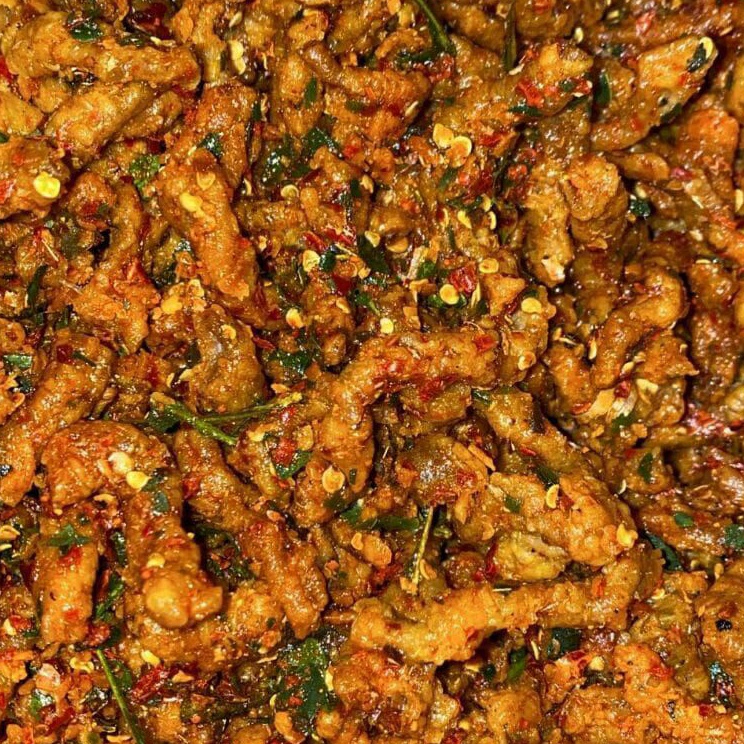 

[KODE 70GVQ] Usus Krispi / kripik usus 500 Gram / 500Gram usus Crispy bumbu Pedas daun jeruk mantap