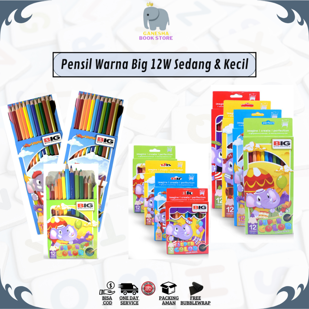 

ATK : Pensil Warna Big 12 Warna Ukuran Sedang dan Kecil