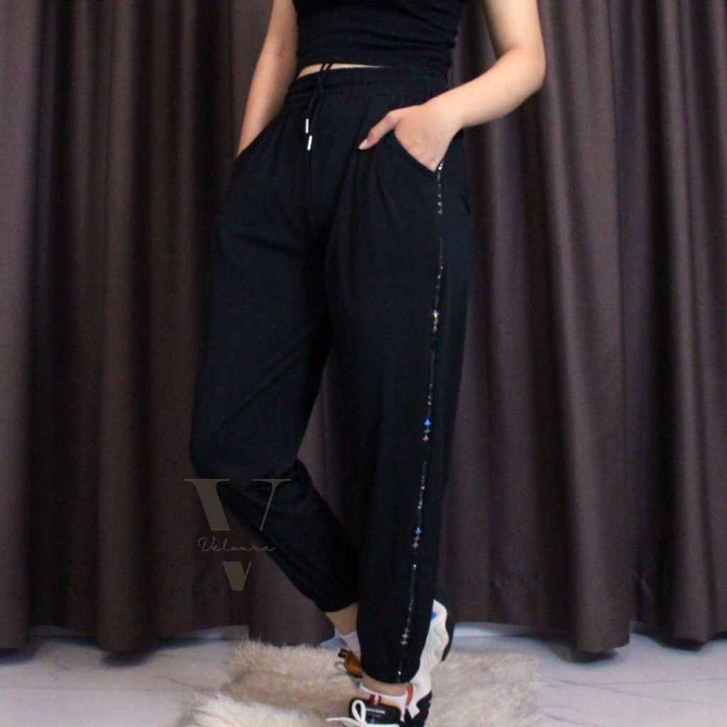 5 - Celana Jogger Sport Bahan Parasut / Celana Jogger Stylish / Celana Jogger Olahraga Wanita /