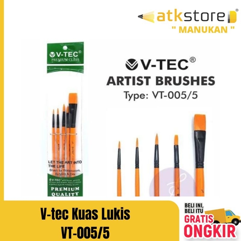 

V-tec Kuas Type VT-005/5 - KUAS LUKIS SET ISI 5