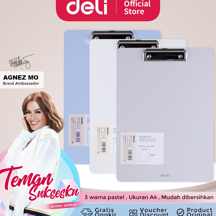 

Grosir✾ Deli Clipboard / Papan Jalan / Papan Ujian A4 3 Warna Pastel PP Foam 72492 wmtmh