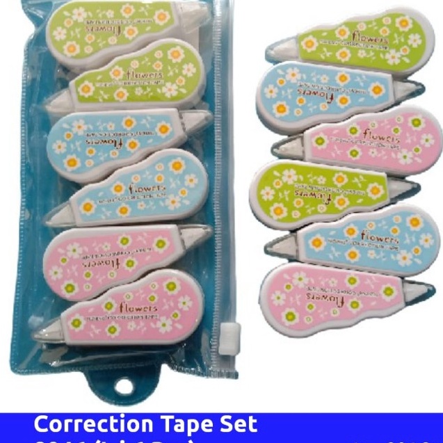 

[KODE H9P9V] Correction Tape Set 8046 Motif Bunga (Isi 6 Pcs)