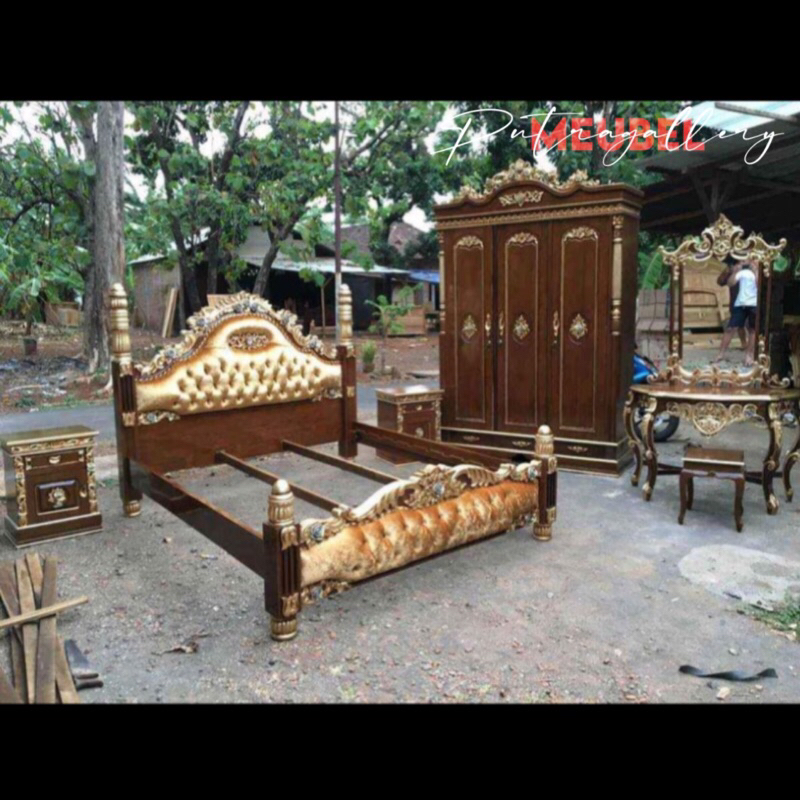 Set Kamar Tidur Manohara Jok Ukir Kayu Jati Jepara