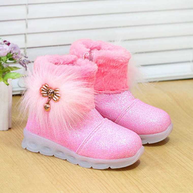 Terkini➠ Sepatu boot Anak Perempuan Bot Bulu YT02 Terkini