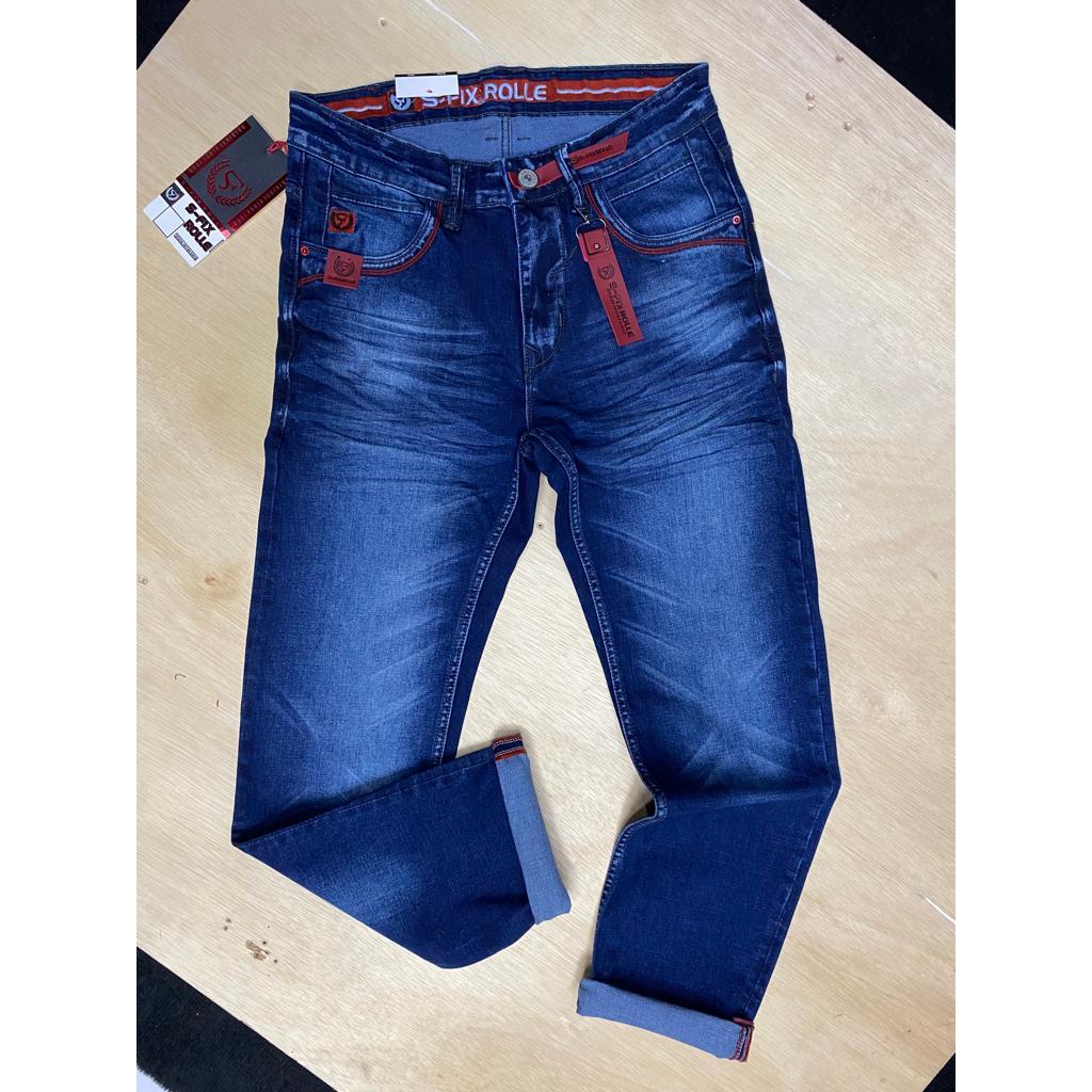 CELANA PANJANG STRET SFIX ROLLE CLASSIC SERIES EXPORT SIZE 28-33 SLIMFIT