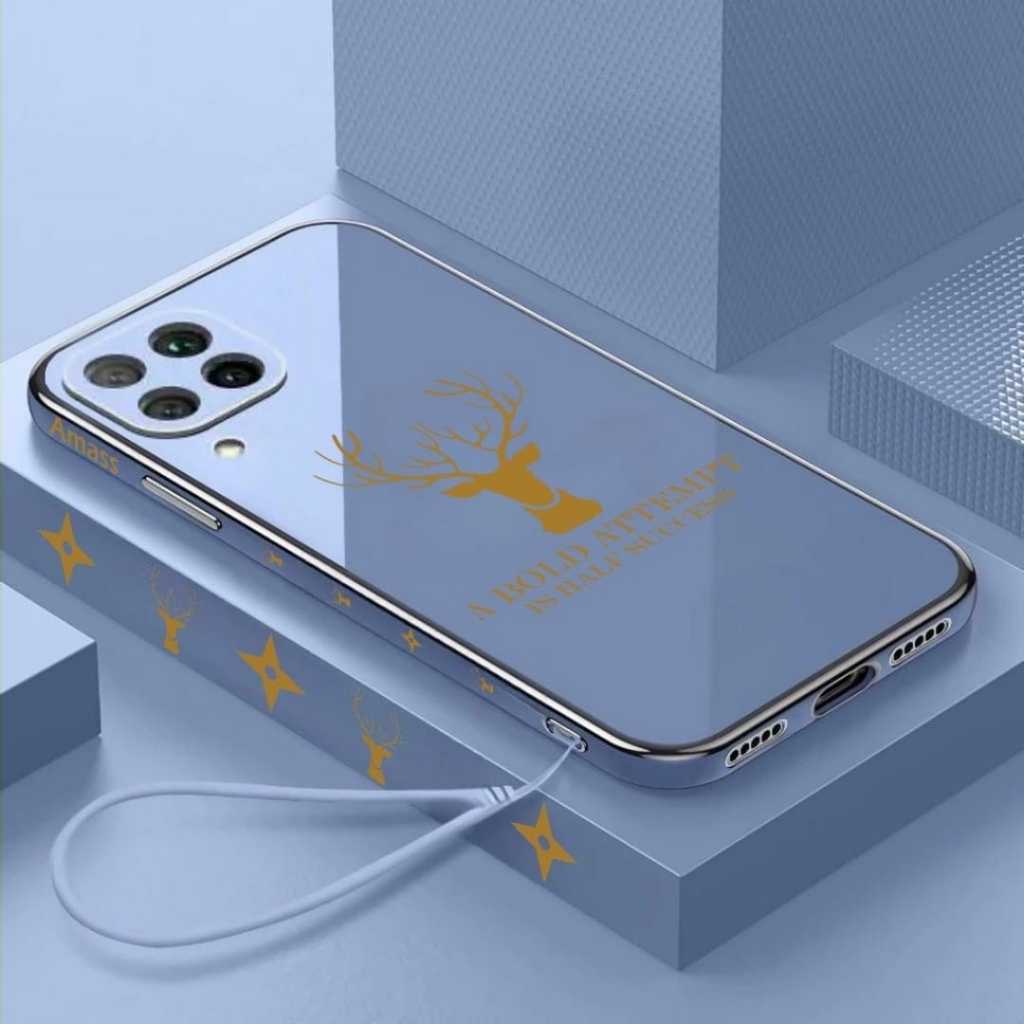 Case Luxury 6D Plating Lucky Deer Silicone Softcase (Free Lanyard) Tipe Samsung A12 / M12