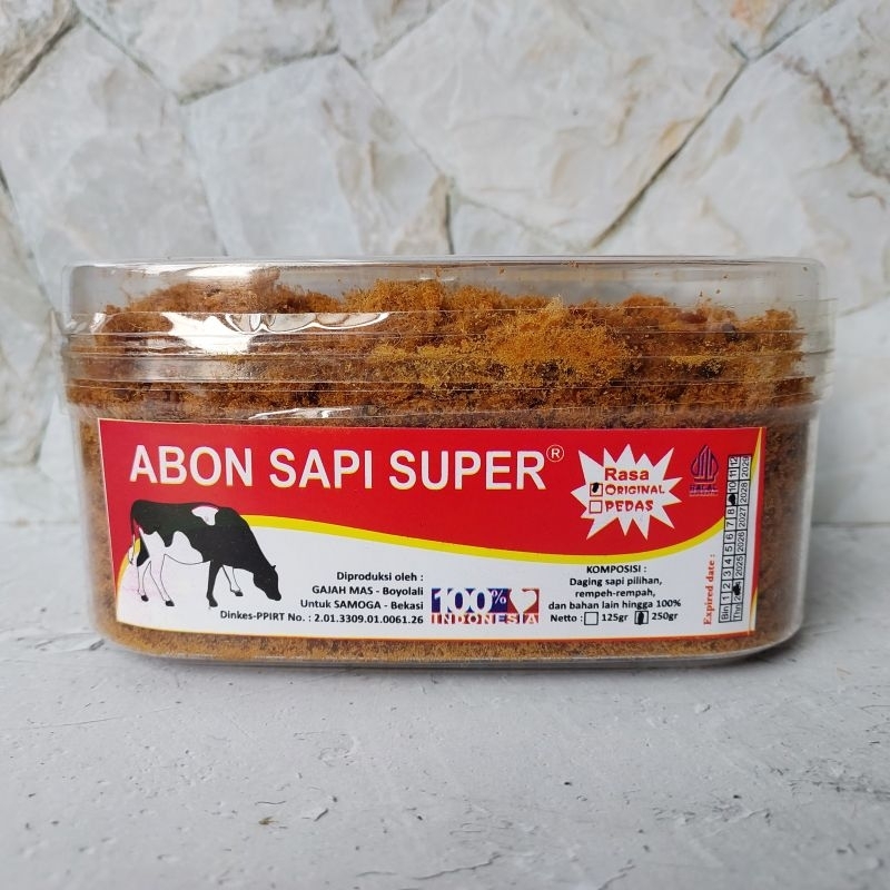 

Abon Sapi Super Gajah Mas Boyolali Rasa Original isi 250 Gram