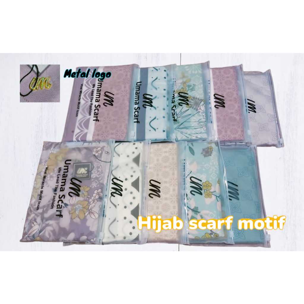 UMAMA MOTIF PREMIUM// MUSLIMAH HIJAB/ Jilbab logo metal