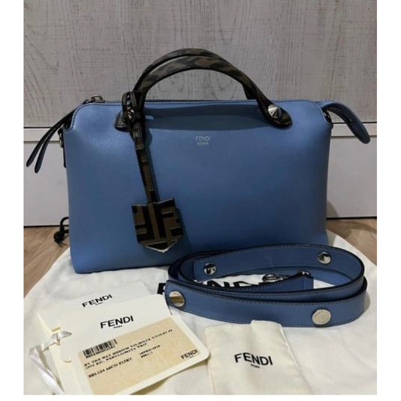 VGC Fendi btw small 28cm blue ff logo 2018