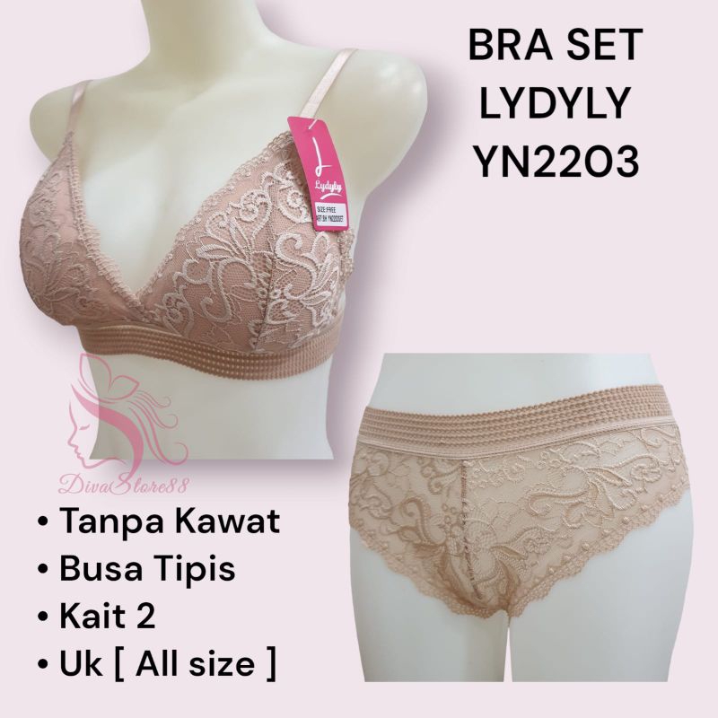 Bralette Set Lydyly YN2203 Tanpa Kawat Busa Tipis Bh Set Tanpa Kawat Bralet Set Sexy