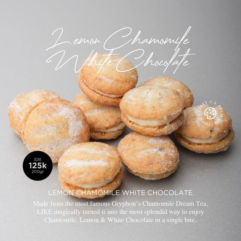 

LIKEy Cookies - Lemon Chamomile White Chocolate | Premium Artisan Cookies