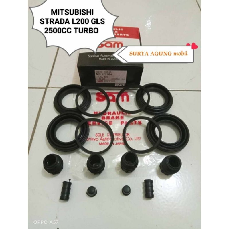 CALIPER KIT DEPAN SEAL REM CAKRAM DEPAN MITSUBISHI STRADA L200 GLS 2500CC TURBO DOUBLE PISTON