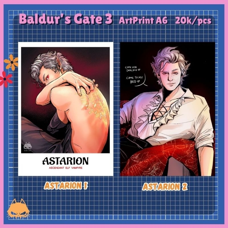 

[OPEN PO] Astarion Baldur's Gate 3 Art Print A6