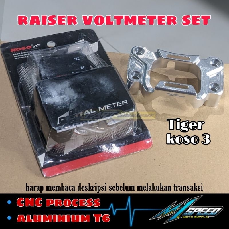 raiser tiger revo raiser reser CNC tiger dudukan stang volt meter tirev klem stang Tiger revo