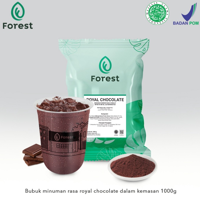 

COD⁂ Bubuk Minuman ROYAL CHOCOLATE Powder 1000 g - FOREST Bubble Drink Best Product ^