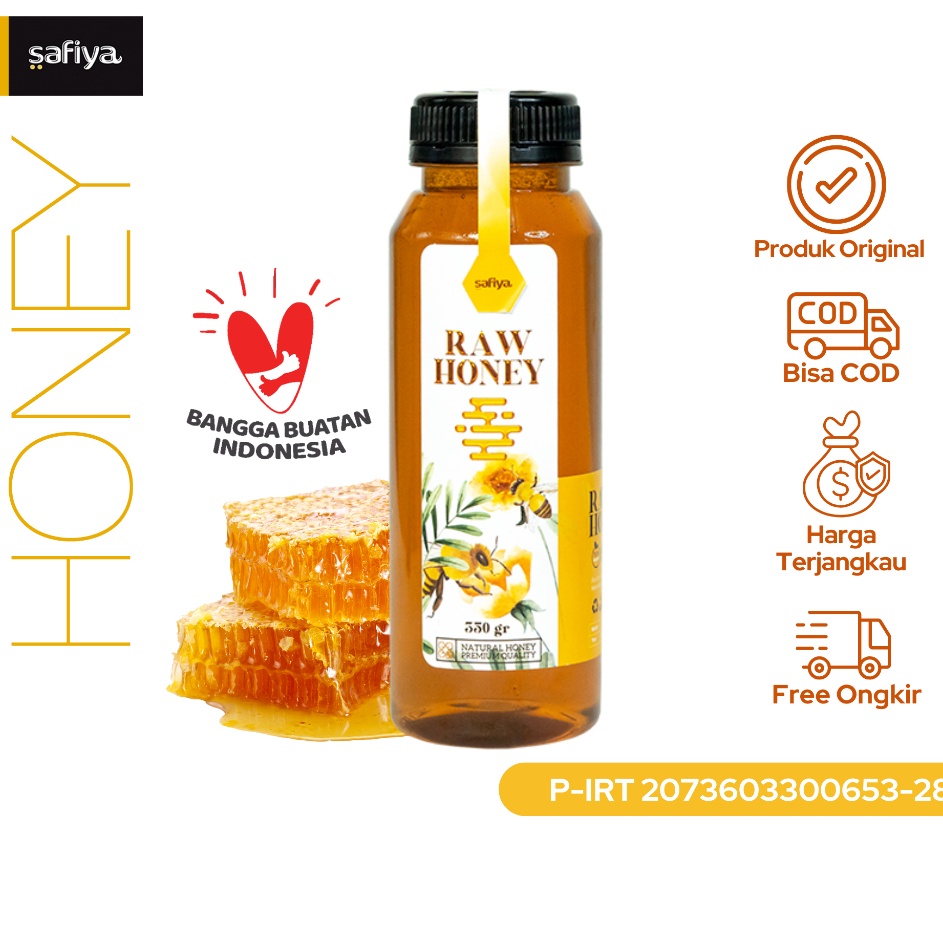 

[KODE H9PD8] Madu Murni 350 gr Raw Honey Madu Asli Authentic Safiya Food