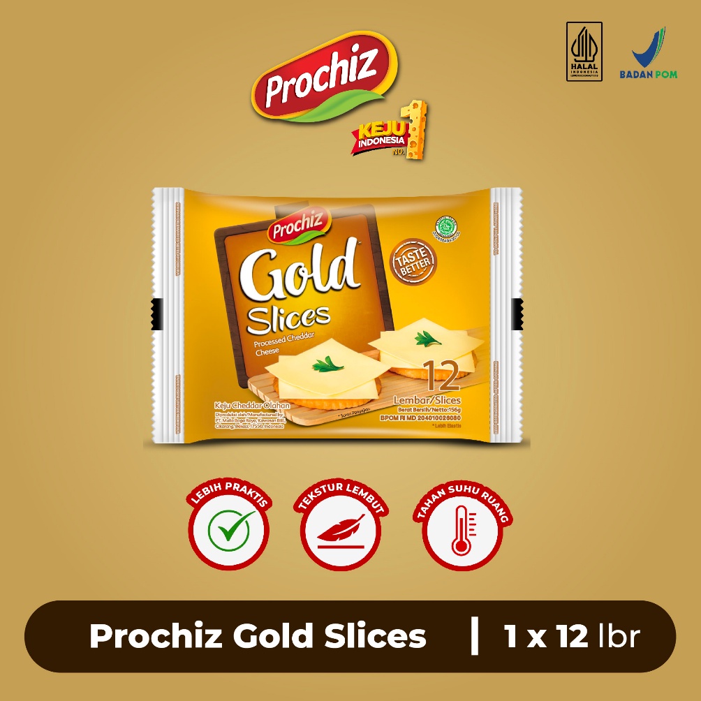 

Terk!!ni PROCHIZ Gold Keju Slice 12 slice Musim Promo
