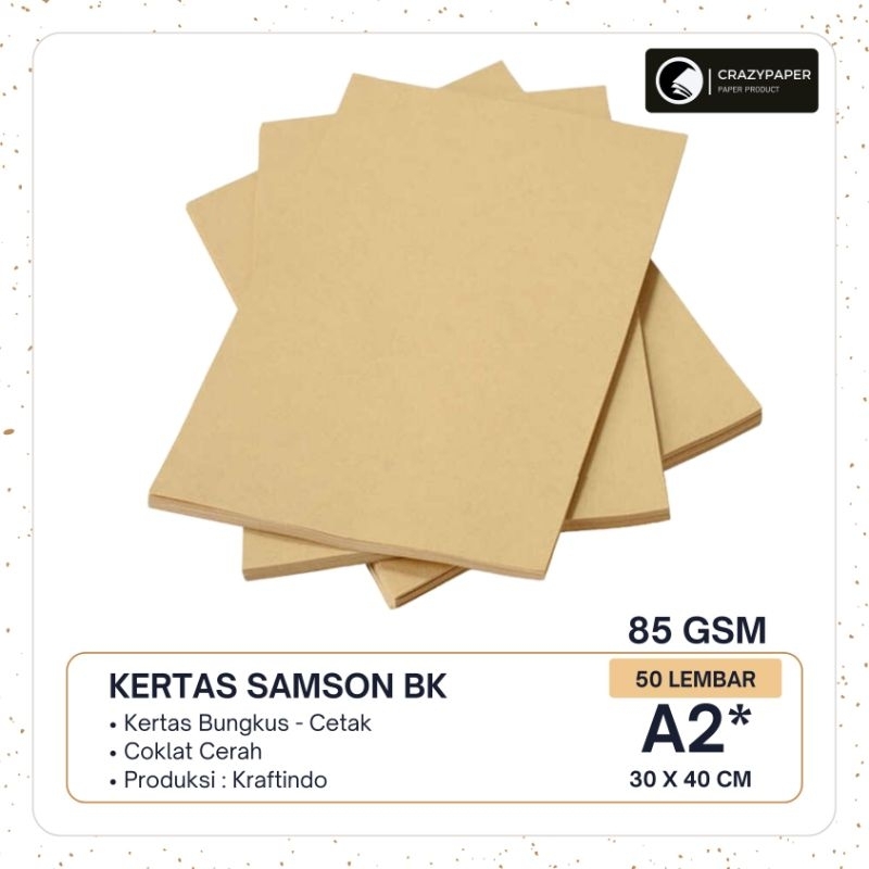 

Kertas Samsom BK 85g A2 isi 50 Lembar - Kertas Craft Paper Coklat, Kraft Brown paper