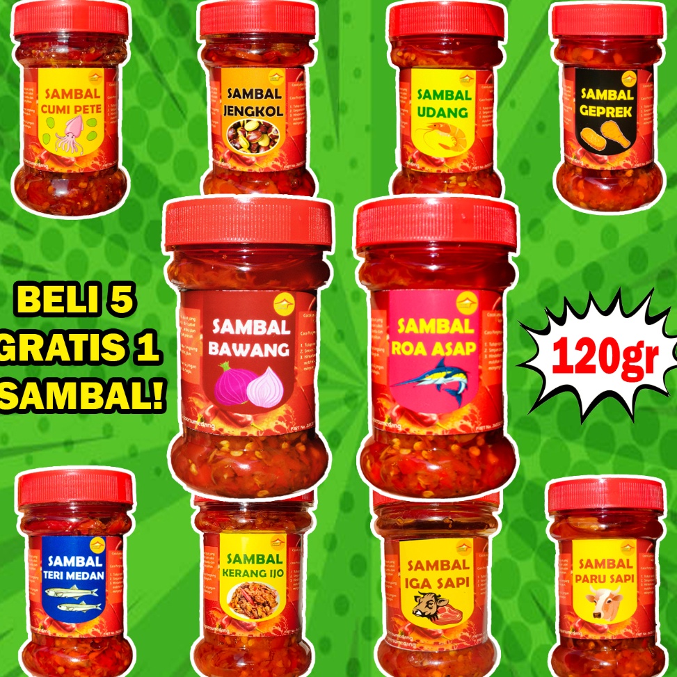 

[✪J70@] SAMBAL BAWANG/ROA ASAP/MATAH BALI/GEPREK/CUMI PETE/SAMBEL PARU/TERI MEDAN/JENGKOL/UDANG/CUMI IJO/IGA MERCON SAPI/KERANG IJO/CABE KEMASAN 120gram [116]