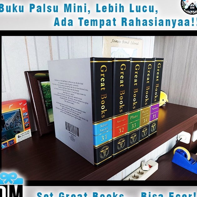 [KODE PRODUK QHQHZ8176] Buku Palsu Pajangan Kecil Sejarahwan Dummy Book Set Great Books Decoration M