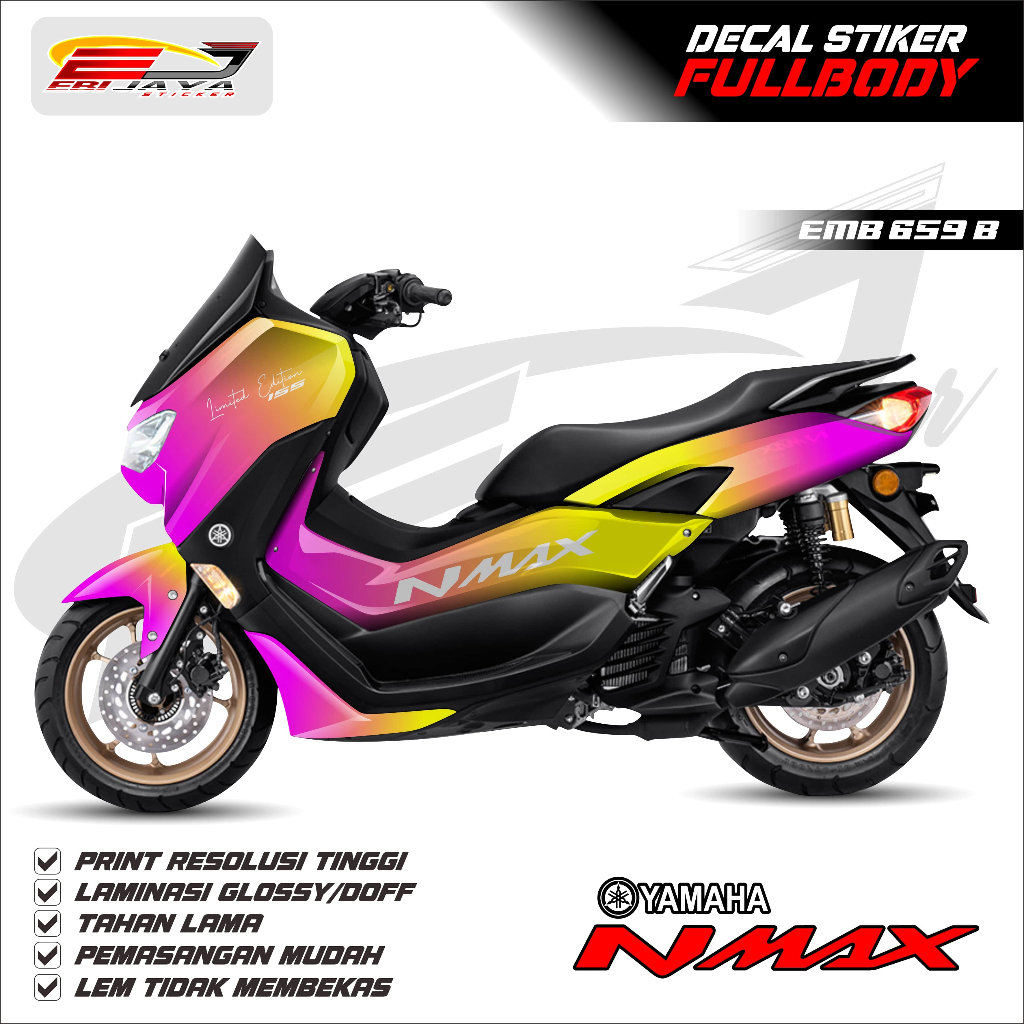 STIKER MOTOR NMAX FULL BODY DESAIN GRADASI TERBARU-STIKER DECAL BLOK SELURUH BODY ALL NMAX-EMB659