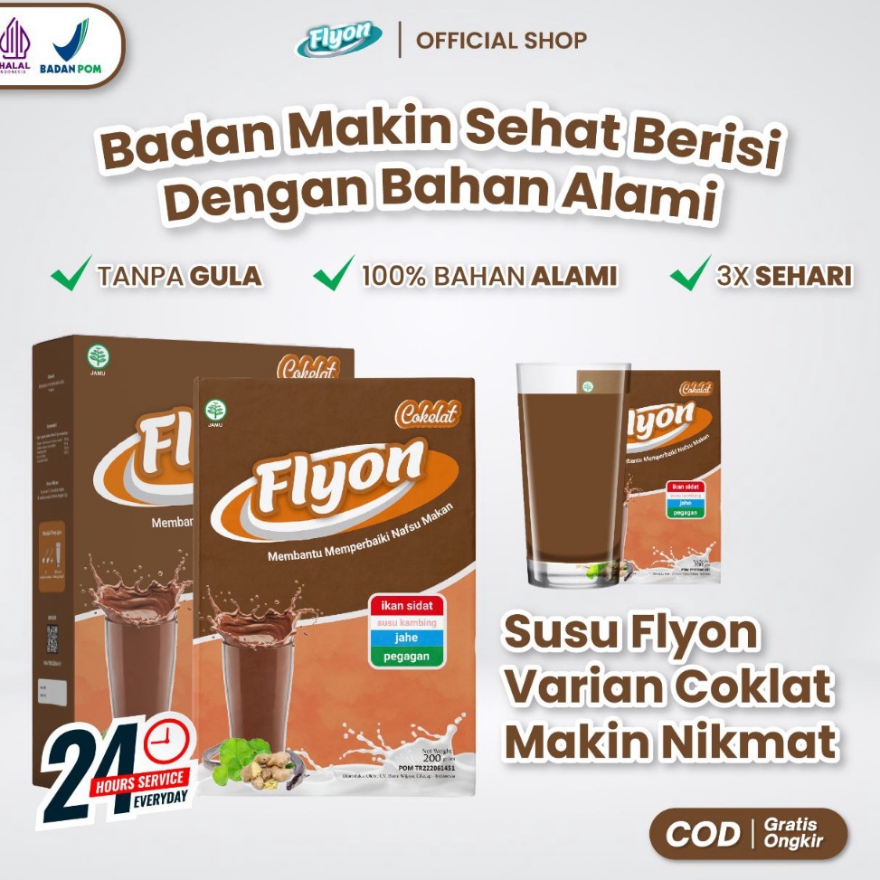 

[✣J32\] Susu Flyon COKLAT Susu Penggemuk Badan Dan Penambah Nafsu Makan Original Penggemuk Badan Herbal [108]