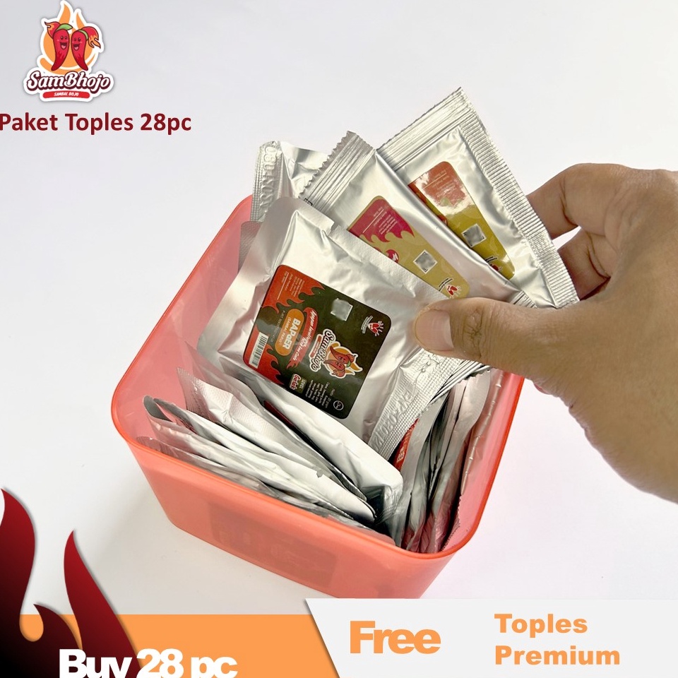 

Pr0duk K3ren SamBhojo - Paket Box Sambal Sachet All Varian (28 pcs) Toples Order Saja Gan