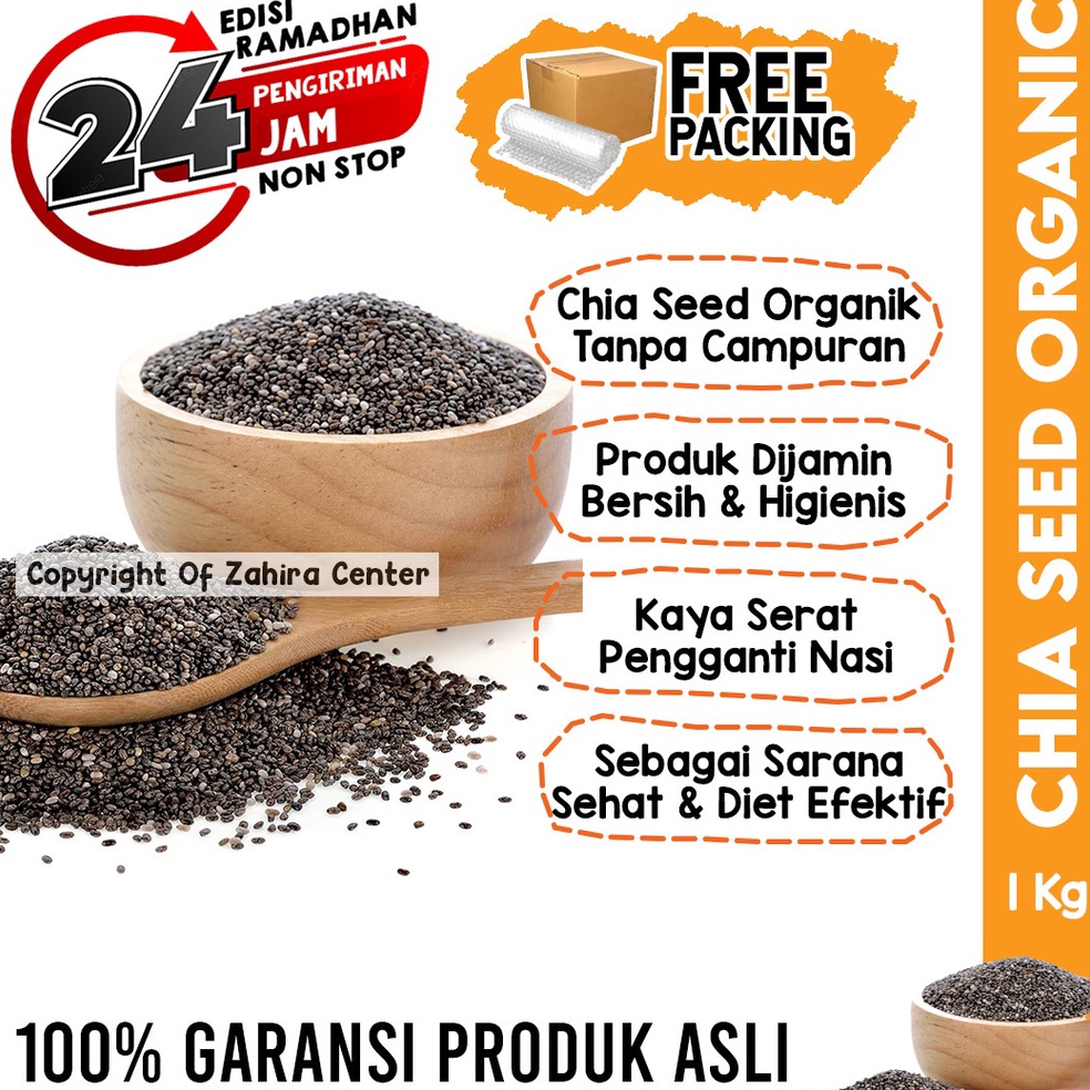 

R33ady St0ck Chia Seed Premium 1Kg Mexico Kualitas Terbaik Untuk Diet Keto Kaya Serat Pengganti Nasi Shirataki [32]