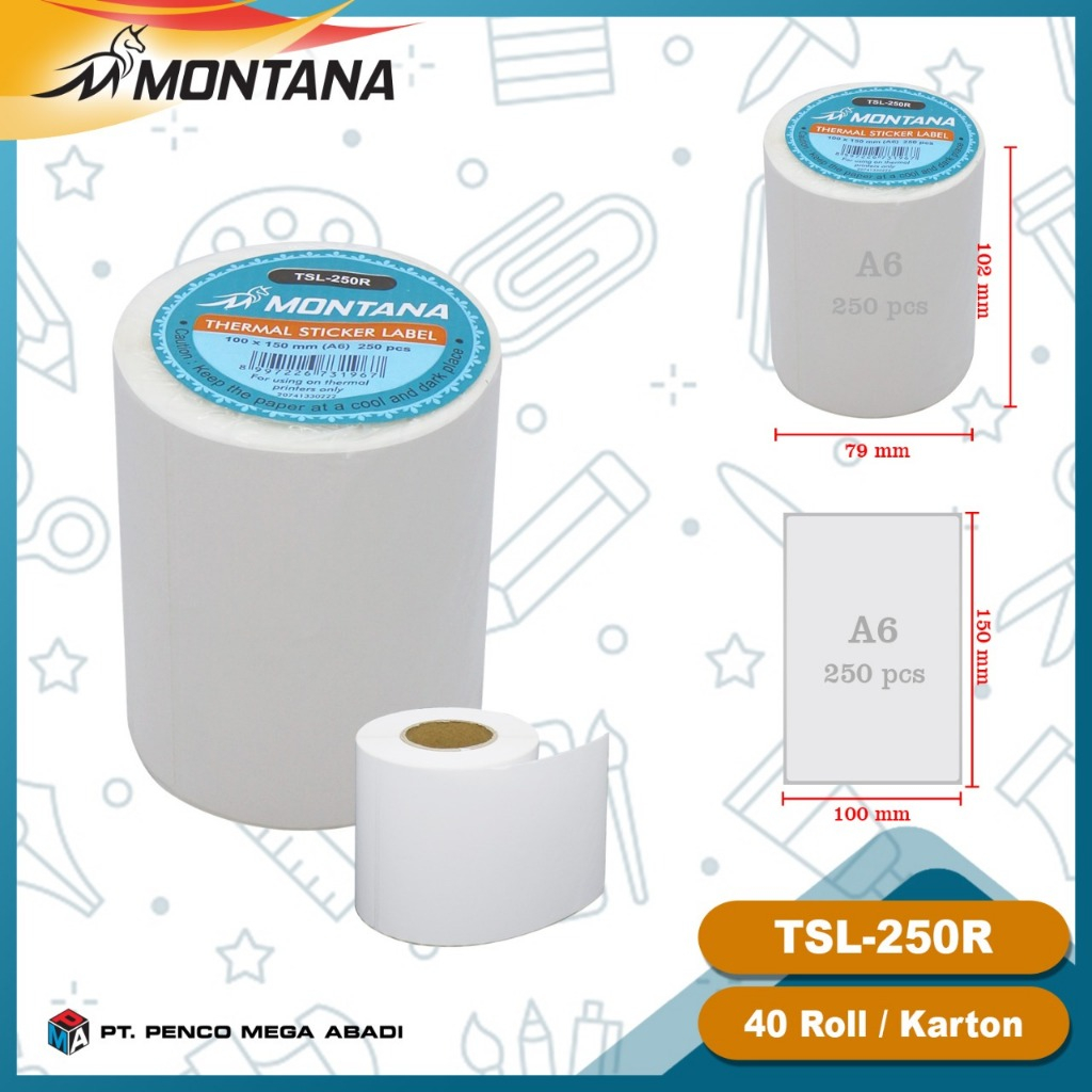 

Kertas Sticker Thermal Label Barcode 250 pcs 100x150 / 10x15 cm Stiker